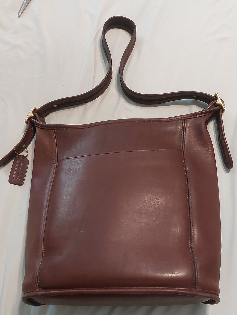 Coach Dark Brown Leather Bucket Crossbody Bag 9060